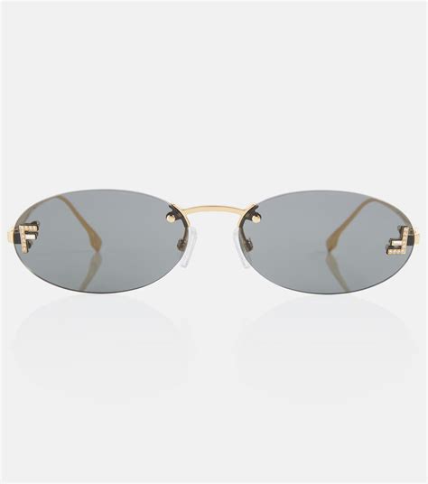 fendi fendi first embellished oval sunglasses|Fendi sunglasses original.